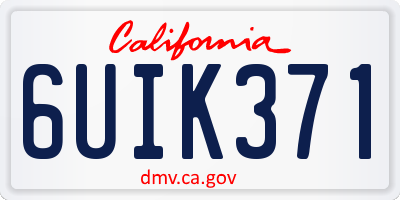 CA license plate 6UIK371