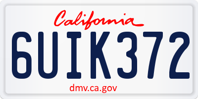 CA license plate 6UIK372