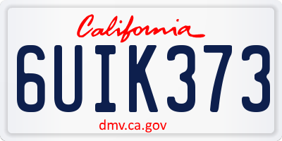 CA license plate 6UIK373