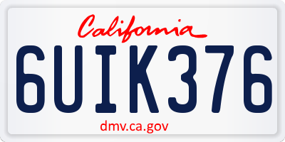 CA license plate 6UIK376