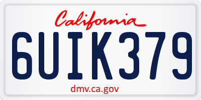 CA license plate 6UIK379