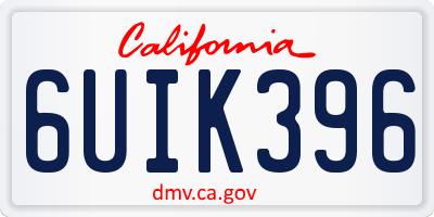 CA license plate 6UIK396