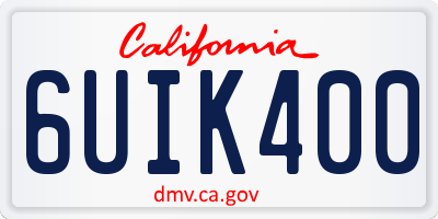 CA license plate 6UIK400