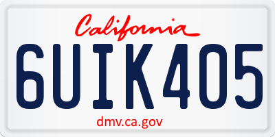 CA license plate 6UIK405