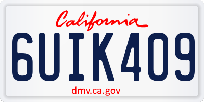 CA license plate 6UIK409