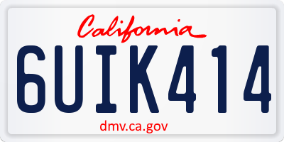 CA license plate 6UIK414