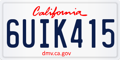 CA license plate 6UIK415