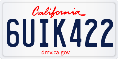 CA license plate 6UIK422