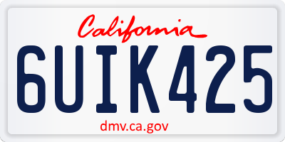 CA license plate 6UIK425