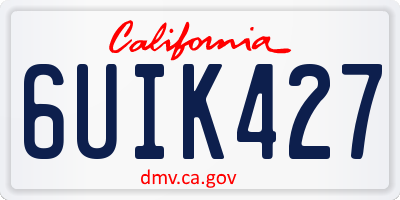 CA license plate 6UIK427