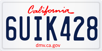 CA license plate 6UIK428