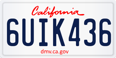 CA license plate 6UIK436