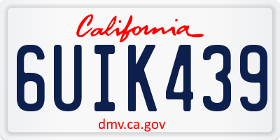 CA license plate 6UIK439
