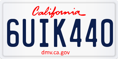 CA license plate 6UIK440