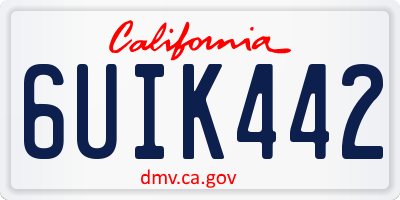 CA license plate 6UIK442