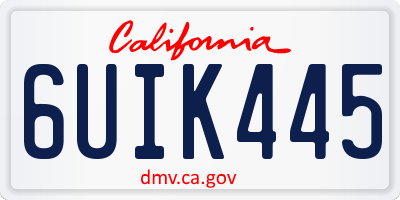 CA license plate 6UIK445
