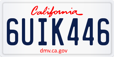 CA license plate 6UIK446