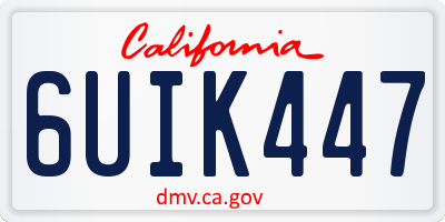 CA license plate 6UIK447