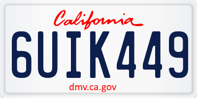 CA license plate 6UIK449
