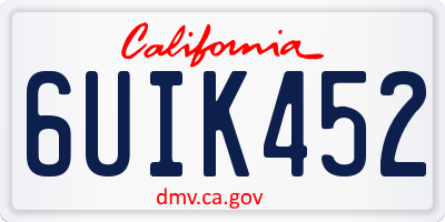 CA license plate 6UIK452