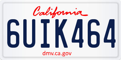 CA license plate 6UIK464