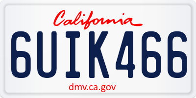 CA license plate 6UIK466