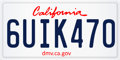 CA license plate 6UIK470