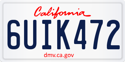 CA license plate 6UIK472
