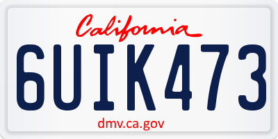 CA license plate 6UIK473