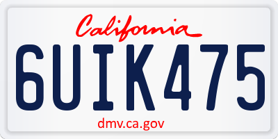 CA license plate 6UIK475