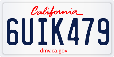 CA license plate 6UIK479