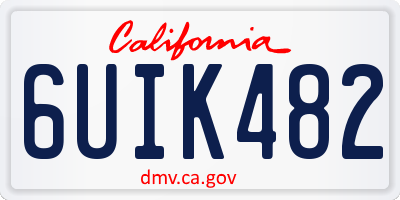 CA license plate 6UIK482