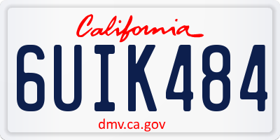 CA license plate 6UIK484