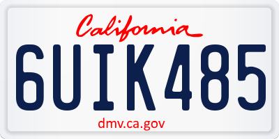 CA license plate 6UIK485
