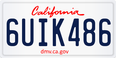 CA license plate 6UIK486