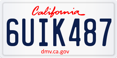 CA license plate 6UIK487