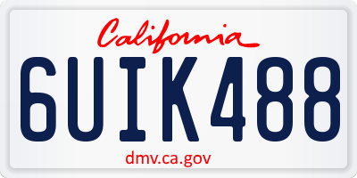 CA license plate 6UIK488