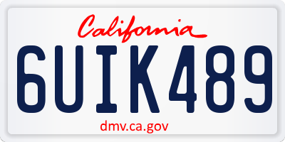 CA license plate 6UIK489
