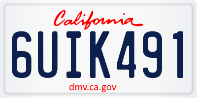 CA license plate 6UIK491