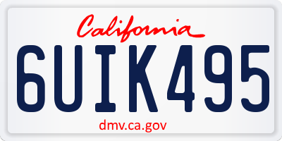 CA license plate 6UIK495