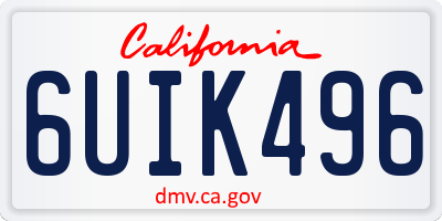CA license plate 6UIK496
