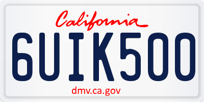 CA license plate 6UIK500