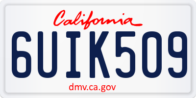 CA license plate 6UIK509