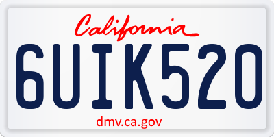 CA license plate 6UIK520