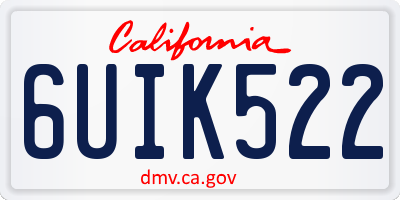 CA license plate 6UIK522