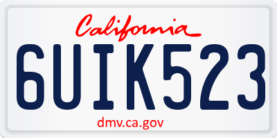 CA license plate 6UIK523