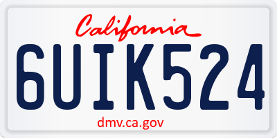 CA license plate 6UIK524