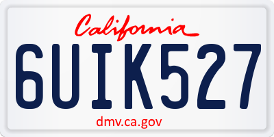 CA license plate 6UIK527