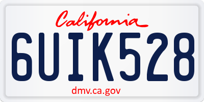 CA license plate 6UIK528