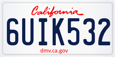 CA license plate 6UIK532